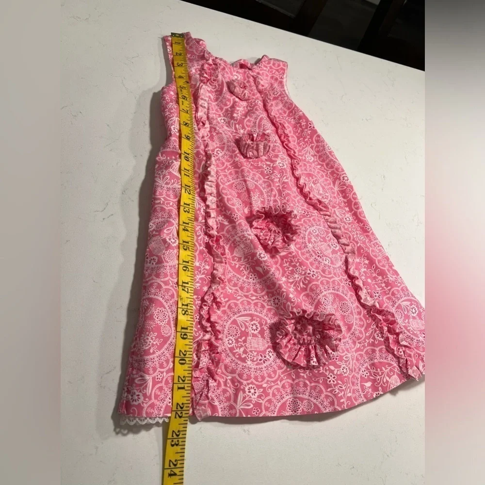 Lilly Wicket Pink and White Lined Cotton Dress Size 5